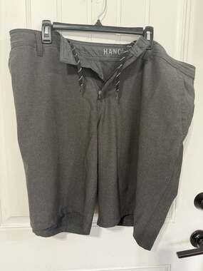 Hang Ten Men's Hybrid Stretch Surf Shorts, Gray, Size 40